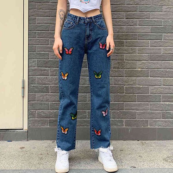 butterfly embroidery denim pants women fashion baggy y2k jeans for girls female vintage high waisted trouser harajuku capris 210415, Blue
butterfly embroidery denim pants women fashion baggy y2k jeans for girls female vintage high waisted trouser harajuku capris 210415, Blue