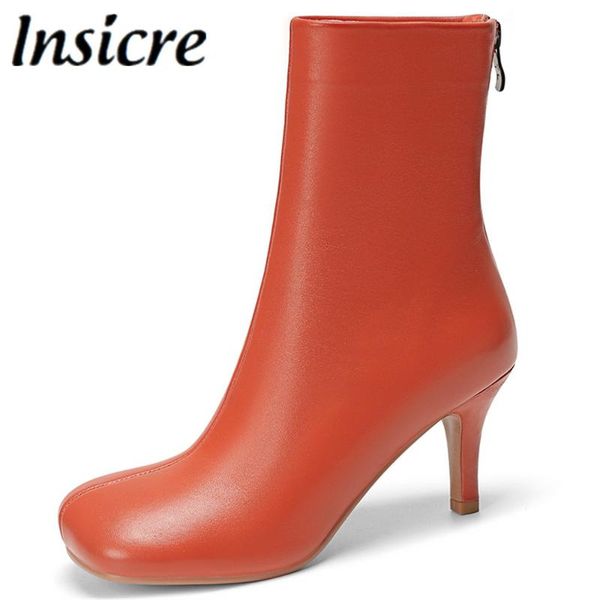 boots insicre genuine leather thin mid heels zipper fashion square toe autumn winter size 34-40 office lady handmade ankle, Black
boots insicre genuine leather thin mid heels zipper fashion square toe autumn winter size 34-40 office lady handmade ankle, Black