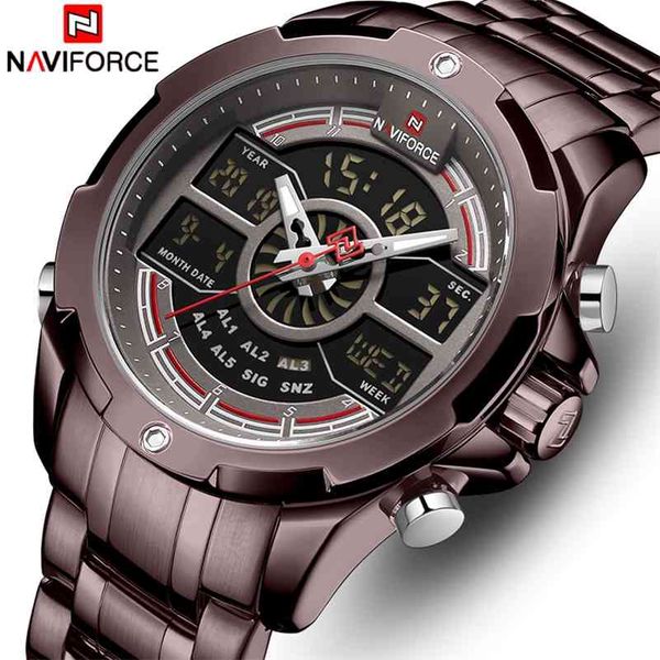men watch luxury brand naviforce fashion quartz mens watches stainless steel waterproof wristwatch analog digital clock 210517, Slivery;brown
men watch luxury brand naviforce fashion quartz mens watches stainless steel waterproof wristwatch analog digital clock 210517, Slivery;brown