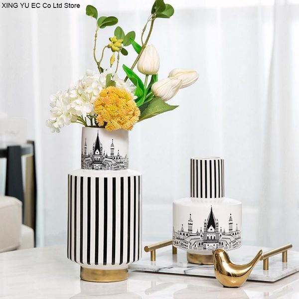 art architecture ceramic vase white stripe handicraft decoration modern flower arrangement living room home vases
art architecture ceramic vase white stripe handicraft decoration modern flower arrangement living room home vases