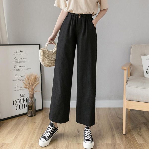 women's pants & capris yd-ever 2021 summer cotton linen wide leg women casual long with pocket black high waist trouser korean style, Black;white
women's pants & capris yd-ever 2021 summer cotton linen wide leg women casual long with pocket black high waist trouser korean style, Black;white