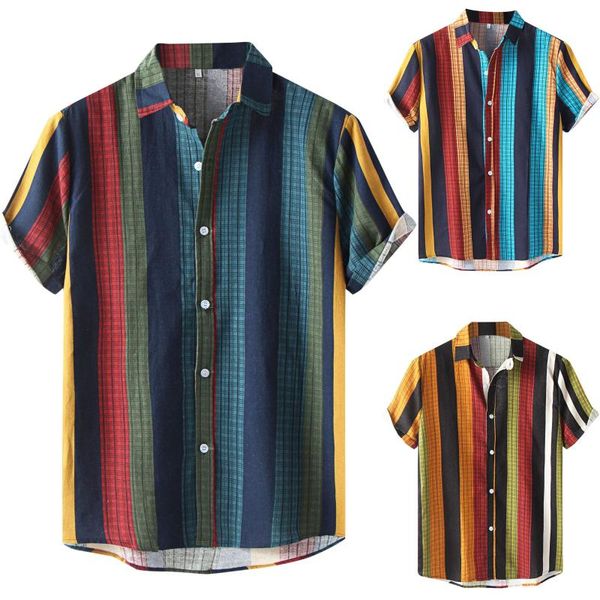 men's casual shirts shirt fashion check stripe print short sleeve button turn-down men plaid turtleneck style, White;black
men's casual shirts shirt fashion check stripe print short sleeve button turn-down men plaid turtleneck style, White;black