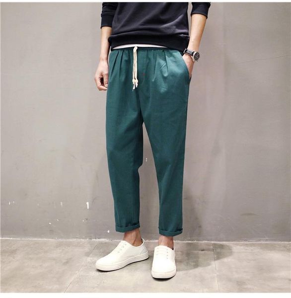 fashion flax pants men cotton body pure color loose foot slacks harlan trousers men's, Black
fashion flax pants men cotton body pure color loose foot slacks harlan trousers men's, Black