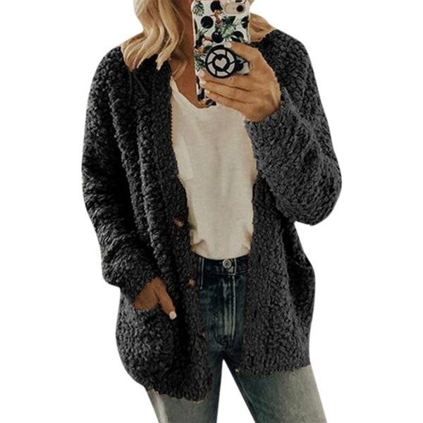 winter solid color women plush coats pockets single breasted long sleeve loose casual cardigans plus size warm coat 5xl women's jackets, Black;brown
winter solid color women plush coats pockets single breasted long sleeve loose casual cardigans plus size warm coat 5xl women's jackets, Black;brown