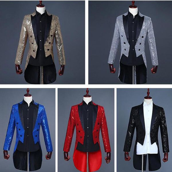 arrival black mens tailcoat jacket sequin red men suit magician stage blazer tuxedo prom bar singer ternos men's suits & blazers, White;black
arrival black mens tailcoat jacket sequin red men suit magician stage blazer tuxedo prom bar singer ternos men's suits & blazers, White;black