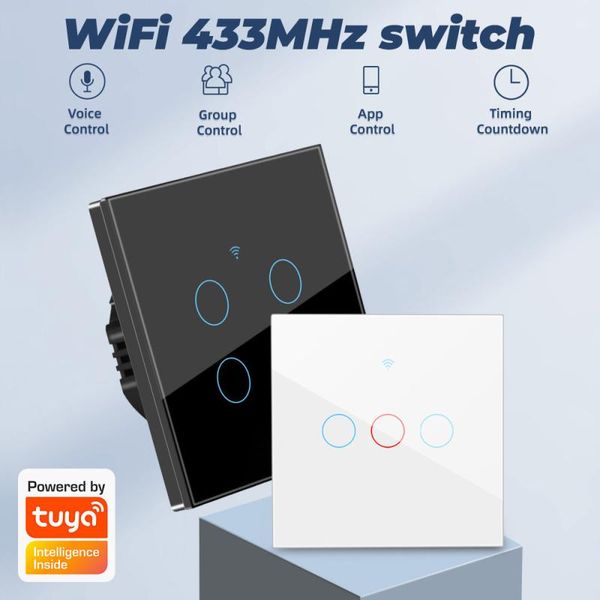 smart home control dropship 1/2/3/4 gang tuya wifi+433mhz touch switch light wall button for alexa and google pink gray white black
smart home control dropship 1/2/3/4 gang tuya wifi+433mhz touch switch light wall button for alexa and google pink gray white black
