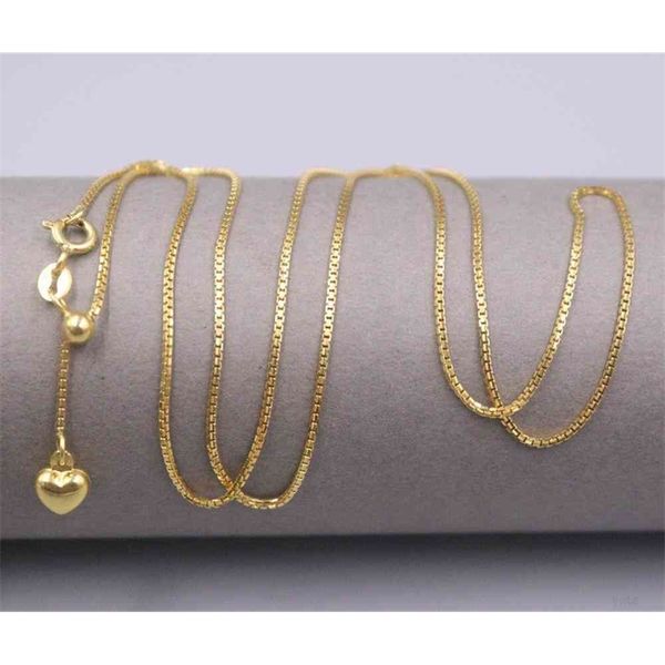 necklaces real 18k yellow gold necklace women's female box chain 50cm/20inch thin neckalce jewellery heart adjustable 5scv, Silver
necklaces real 18k yellow gold necklace women's female box chain 50cm/20inch thin neckalce jewellery heart adjustable 5scv, Silver