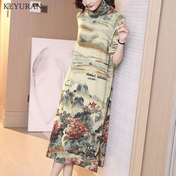 casual dresses vintage printed knit split dress 2021 fall winter women long knitted pullover sweater plus size loose elegant femme, Black;gray
casual dresses vintage printed knit split dress 2021 fall winter women long knitted pullover sweater plus size loose elegant femme, Black;gray