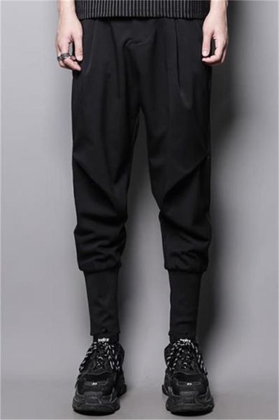 men's pants spring and autumn solid color personalized cutting design of casual wide foot slim pencil, Black
men's pants spring and autumn solid color personalized cutting design of casual wide foot slim pencil, Black