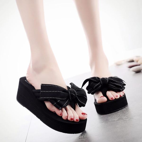summer sandals female slippers women flip-flop non-slip bow platform outdoor flip flops slides rubber, Black
summer sandals female slippers women flip-flop non-slip bow platform outdoor flip flops slides rubber, Black