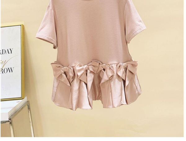women's t-shirt bow hem loose short sleeve 2021 summer clothing round neck all-match pullover shirts lady tees, White
women's t-shirt bow hem loose short sleeve 2021 summer clothing round neck all-match pullover shirts lady tees, White