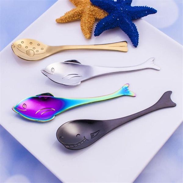 spoons multicolor creative household coffee milk stirring spoon stainless steel cutlery dolphin shape teaspoon kitchen accessories
spoons multicolor creative household coffee milk stirring spoon stainless steel cutlery dolphin shape teaspoon kitchen accessories