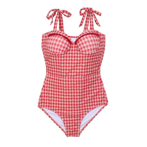 women swimwear swimsuit one piece suits sash lace up ruffle red plaid summer sweet beach y0004 one-piece
women swimwear swimsuit one piece suits sash lace up ruffle red plaid summer sweet beach y0004 one-piece