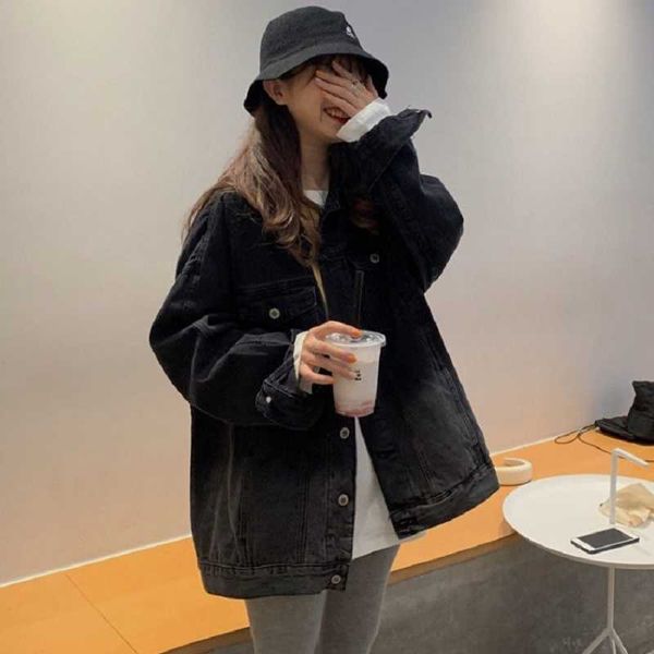 autumn women's ins harajuku korea vintage bf solid oversie loose long-sleeved jacket casual fashion denim 210608, Black;brown
autumn women's ins harajuku korea vintage bf solid oversie loose long-sleeved jacket casual fashion denim 210608, Black;brown