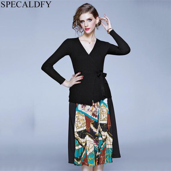 two piece dress winter sweater set women long sleeve knitted 2 bohemian vintage print pleated skirt suits outfit, White
two piece dress winter sweater set women long sleeve knitted 2 bohemian vintage print pleated skirt suits outfit, White