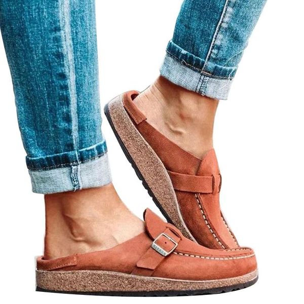 slippers summer women slip on sandals retro casual comfy leather buckle suede ladies flat shoes soft female slipper, Black
slippers summer women slip on sandals retro casual comfy leather buckle suede ladies flat shoes soft female slipper, Black