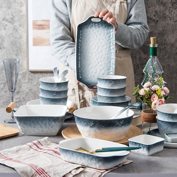 ins nordic creative ceramic bowls and dishes household baking pan rice bowl soup with lid salad spoon tableware & plates
ins nordic creative ceramic bowls and dishes household baking pan rice bowl soup with lid salad spoon tableware & plates