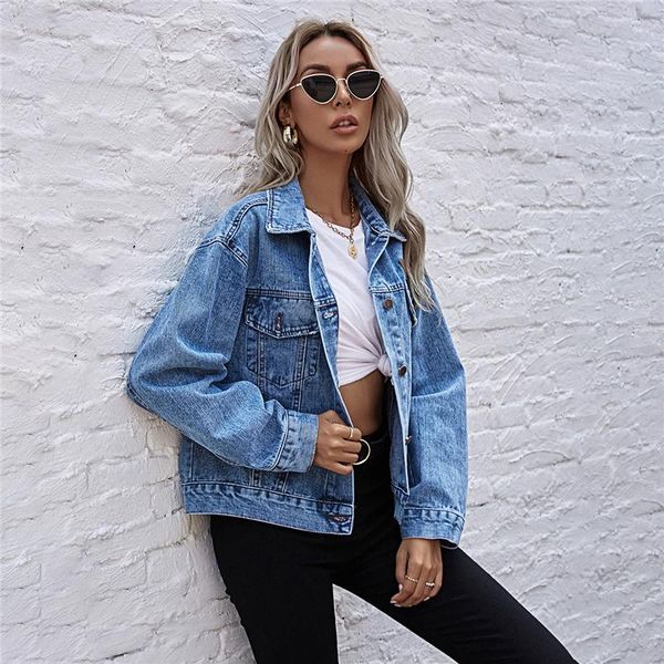 women's jackets vintage button denim jacket long sleeve washed jean boyfriend style arrival high street short coat, Black;brown
women's jackets vintage button denim jacket long sleeve washed jean boyfriend style arrival high street short coat, Black;brown