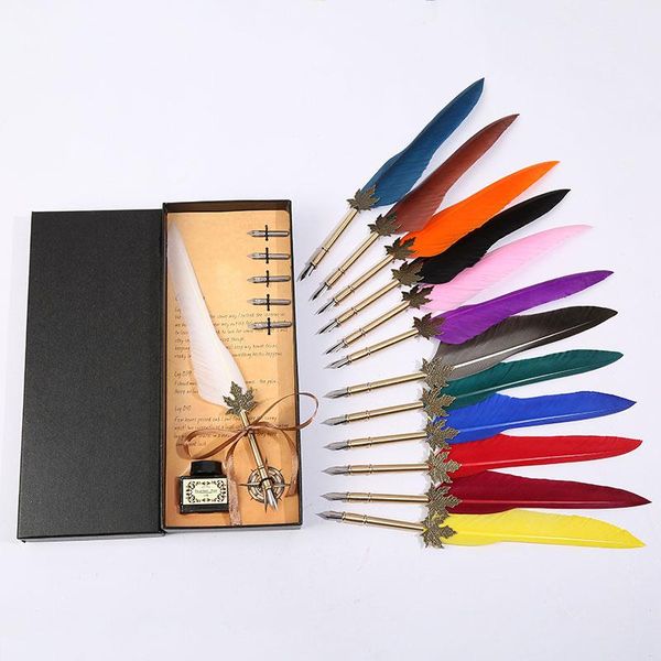 retro vintage calligraphy feather pen writing stationery gift box wedding birthday student set fountain pens
retro vintage calligraphy feather pen writing stationery gift box wedding birthday student set fountain pens