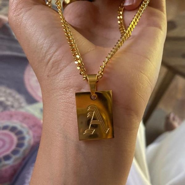 pendant necklaces gold golor square alphabet a b j charm cuban link chain 26 initials letter necklace for women stainless steel choker, Silver
pendant necklaces gold golor square alphabet a b j charm cuban link chain 26 initials letter necklace for women stainless steel choker, Silver