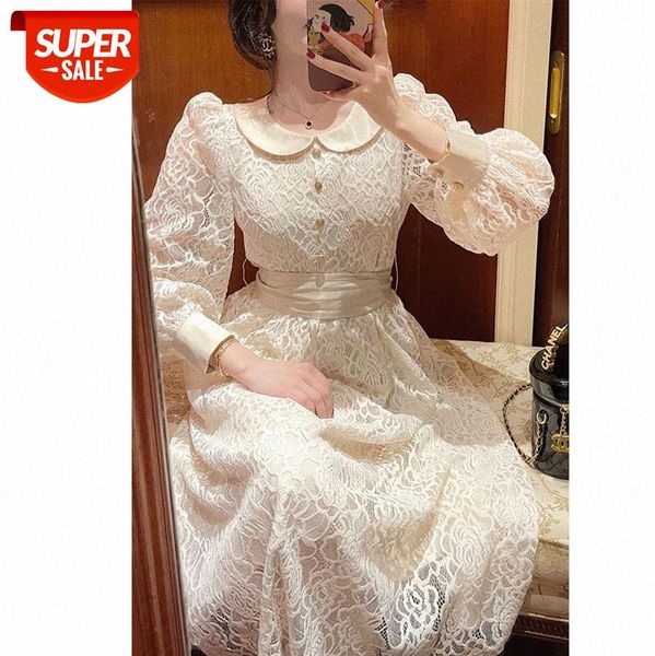 the eldest girl in elegant lace dress with doll collar and white rose from manor #bd4k, White;black
the eldest girl in elegant lace dress with doll collar and white rose from manor #bd4k, White;black