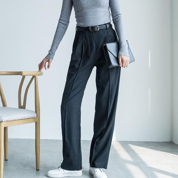 woolen straight leg fashion overalls women 2021 spring and autumn solid color casual high waist trousers women's pants & capris, Black;white
woolen straight leg fashion overalls women 2021 spring and autumn solid color casual high waist trousers women's pants & capris, Black;white