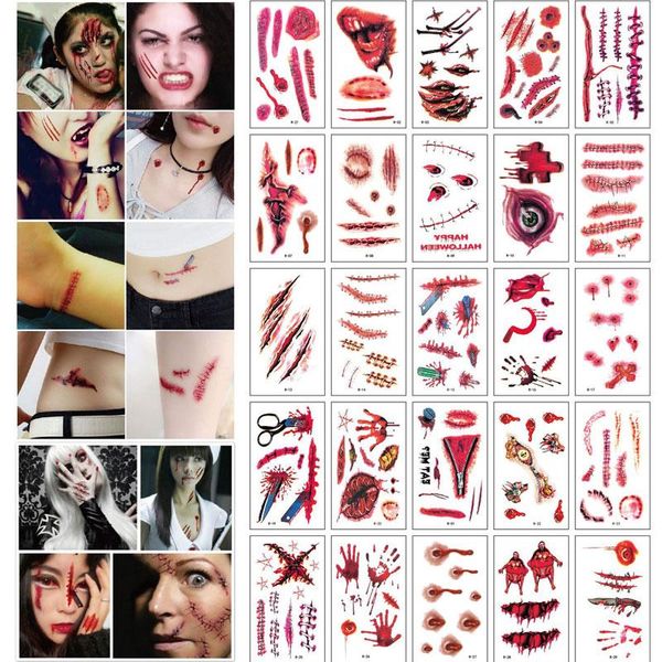 party decoration halloween lifelike fake bloody wound tattoo sticker scary waterproof temporary stickers horror 30pcs/set
party decoration halloween lifelike fake bloody wound tattoo sticker scary waterproof temporary stickers horror 30pcs/set