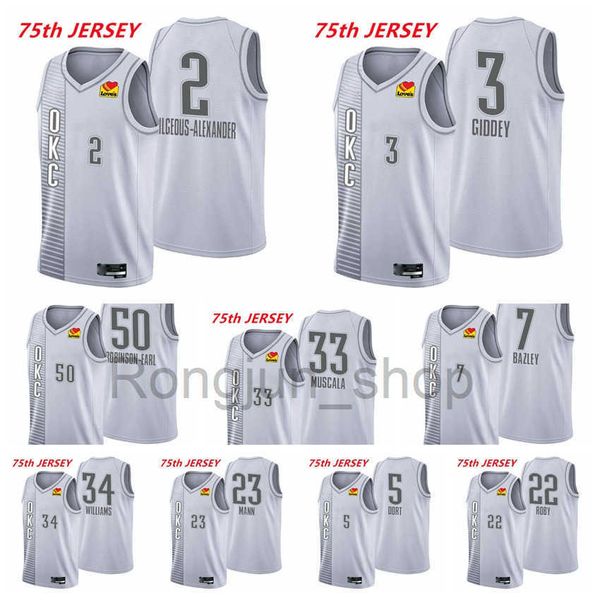 2021-22 75th anniversary diamond printed mens basketball shai gilgeous-alexander josh giddey 3 luguentz dort darius bazley muscala gray, Black
2021-22 75th anniversary diamond printed mens basketball shai gilgeous-alexander josh giddey 3 luguentz dort darius bazley muscala gray, Black