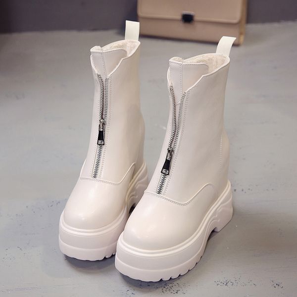 2021 winter boots increased thick-bottomed zip solid color wild boots ladies plus cotton warm comfortable boots mujer 1, Black
2021 winter boots increased thick-bottomed zip solid color wild boots ladies plus cotton warm comfortable boots mujer 1, Black