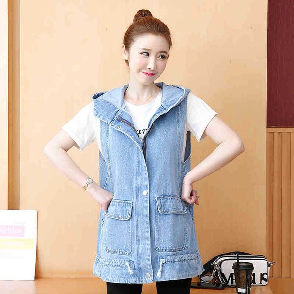 women's vests spring summer vintage denim coat for women hooded korean big pocket loose sleeveless jacket wild jeans wai rqs8, Black;white
women's vests spring summer vintage denim coat for women hooded korean big pocket loose sleeveless jacket wild jeans wai rqs8, Black;white