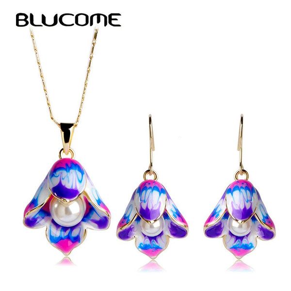 earrings & necklace blucome artificial pearl jewelry sets chinese flower enamel pendant statement max brincos women wedding accessories, Silver
earrings & necklace blucome artificial pearl jewelry sets chinese flower enamel pendant statement max brincos women wedding accessories, Silver