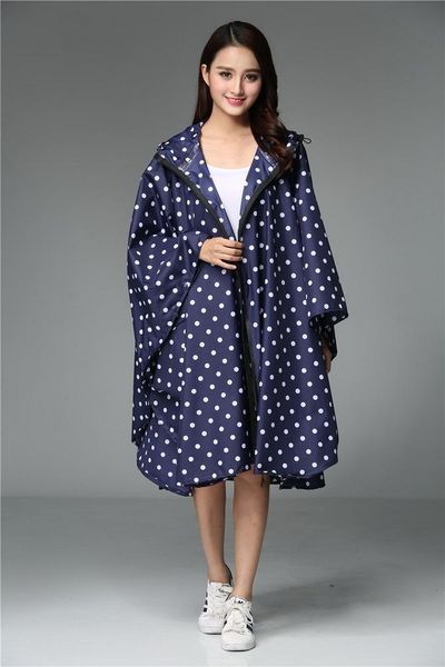 women poncho stylish waterproof rain coat with hood deep blue color and white dots jj-syyy10 gear, Red;brown
women poncho stylish waterproof rain coat with hood deep blue color and white dots jj-syyy10 gear, Red;brown