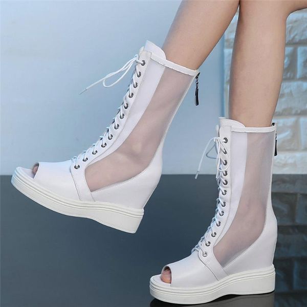 wedges high heel pumps shoes women lace up genuine leather gladiator sandals female summer platform oxfords dress, Black
wedges high heel pumps shoes women lace up genuine leather gladiator sandals female summer platform oxfords dress, Black