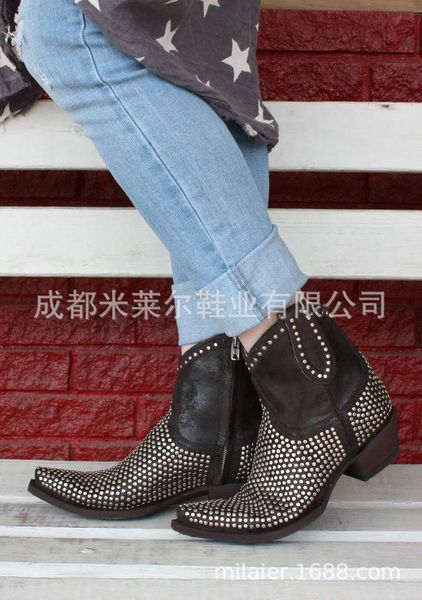 pointed artificial pu leather side zipper martin boots breathable low heel women's sho, Black
pointed artificial pu leather side zipper martin boots breathable low heel women's sho, Black