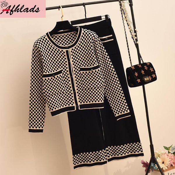 women's two piece pants autumn outfits female small fragrance round neck plaid jacket + wide-leg fashion women office lady two-piece se, White
women's two piece pants autumn outfits female small fragrance round neck plaid jacket + wide-leg fashion women office lady two-piece se, White