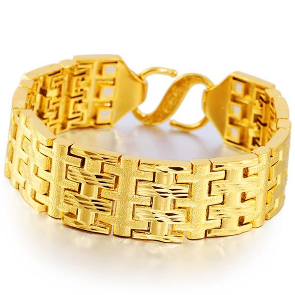 link, chain heavy 50g band type mens bracelets yellow gold filled hip hop thick bracelet geometry pattern design, Black
link, chain heavy 50g band type mens bracelets yellow gold filled hip hop thick bracelet geometry pattern design, Black