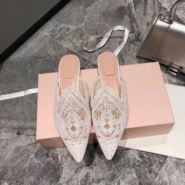 slippers women lace mules pointed toe cut-outs breathable flats 2021 summer sandals celebrity shoes femme sandalias, Black
slippers women lace mules pointed toe cut-outs breathable flats 2021 summer sandals celebrity shoes femme sandalias, Black