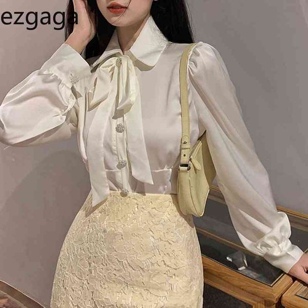 ezgaga collar blouse women bowknot lace up korean chic spring long sleeve elegant crop all-match ladies shirts fashion 210430, White
ezgaga collar blouse women bowknot lace up korean chic spring long sleeve elegant crop all-match ladies shirts fashion 210430, White