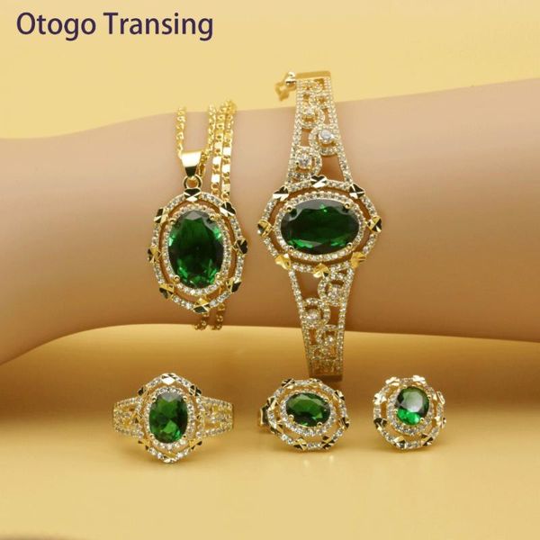 earrings & necklace otogo transing 2021 round green cubic zirconia gold color jewelry sets for women earring pendant ring bracelet set202, Silver
earrings & necklace otogo transing 2021 round green cubic zirconia gold color jewelry sets for women earring pendant ring bracelet set202, Silver