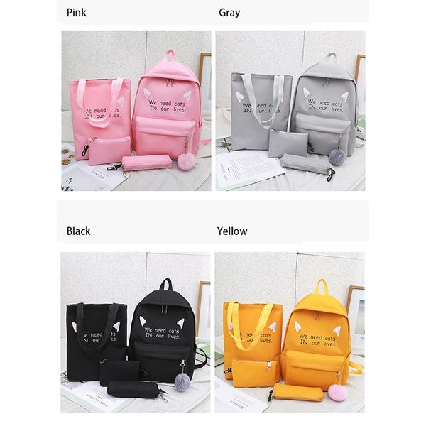 backpack 4pcs/ sets women school bag for teenager girls soft handle mochilas mujer escolar rucksack nylon backpacks
backpack 4pcs/ sets women school bag for teenager girls soft handle mochilas mujer escolar rucksack nylon backpacks