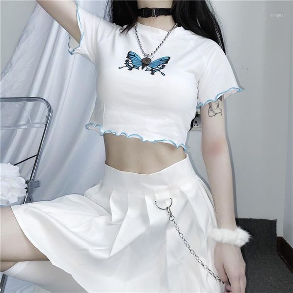 women's t-shirt summer white short sleeve cotton female fashion korean retro butterfly women harajuku crop top
women's t-shirt summer white short sleeve cotton female fashion korean retro butterfly women harajuku crop top
