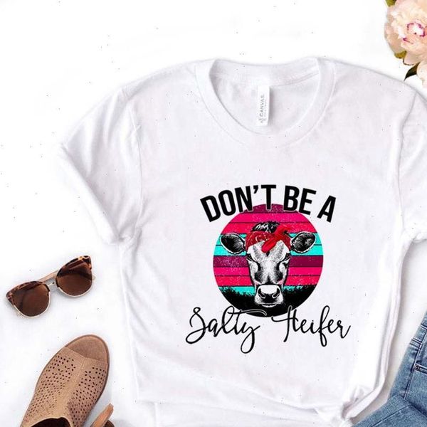 women t shirts shirt dont be a salty heifer bandana cow print short sleeve o neck, White
women t shirts shirt dont be a salty heifer bandana cow print short sleeve o neck, White