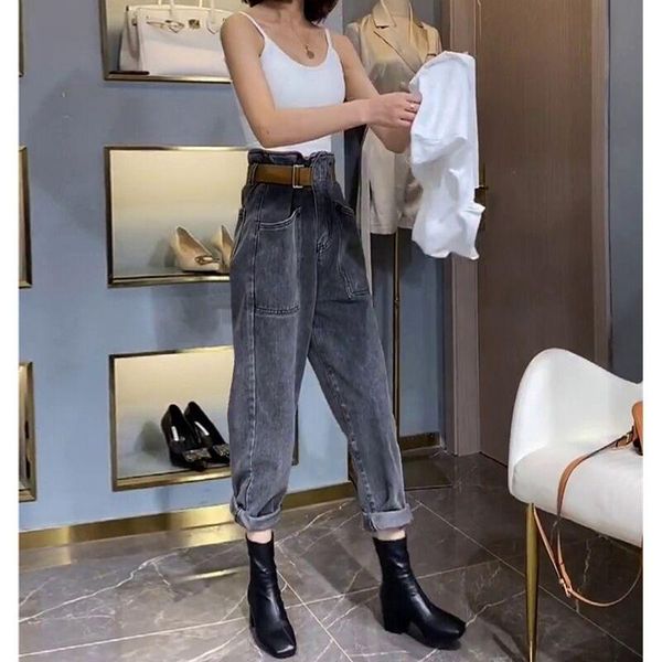 european autumn fund the goods contracted restoring ancient ways of tall waist leisure han edition handsome turnip pants jea women's je, Blue
european autumn fund the goods contracted restoring ancient ways of tall waist leisure han edition handsome turnip pants jea women's je, Blue