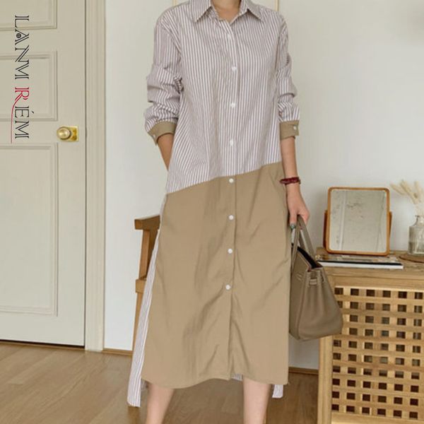 summer casual long sleeve stitching contrast stripe slim dress temperament loose fit fashion tide 2h298 210507, Black;gray
summer casual long sleeve stitching contrast stripe slim dress temperament loose fit fashion tide 2h298 210507, Black;gray