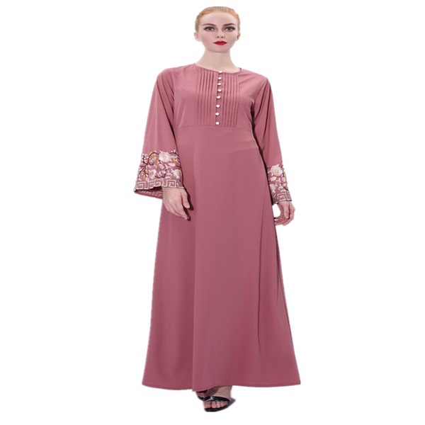 casual dresses fashion 2021 embroidered flare sleeve button large size dress abaya women, Black;gray
casual dresses fashion 2021 embroidered flare sleeve button large size dress abaya women, Black;gray