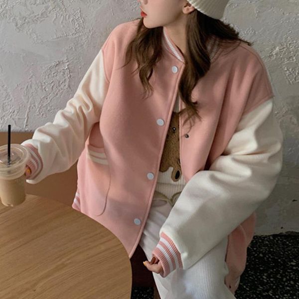 women's jackets women harajuku pocket baseball college teens vintage korean fashion lady bomber jacket autumn gilr outwear 2021, Black;brown
women's jackets women harajuku pocket baseball college teens vintage korean fashion lady bomber jacket autumn gilr outwear 2021, Black;brown