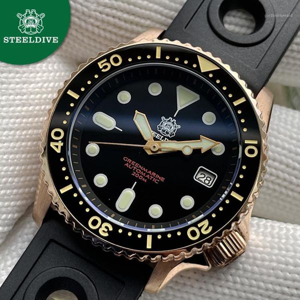 steeldive bronze automatic watch 300m waterproof diving nh35 sapphire glass luminous mechanical men wristwatches, Slivery;brown
steeldive bronze automatic watch 300m waterproof diving nh35 sapphire glass luminous mechanical men wristwatches, Slivery;brown