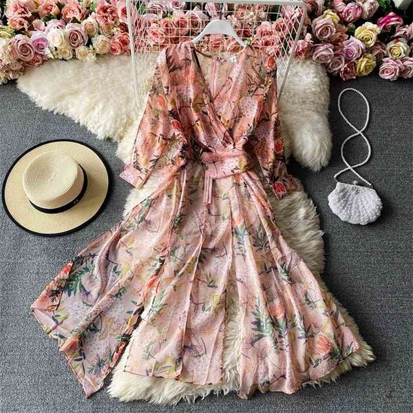 women spring fashion v-neck long sleeve floral print chiffon dress + high waist shorts two piece sets q402 210527, White
women spring fashion v-neck long sleeve floral print chiffon dress + high waist shorts two piece sets q402 210527, White