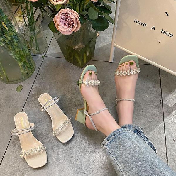 sandals female thick heel 2021 lady small high fairy style temperament gentle pearl and slippers women shoes, Black
sandals female thick heel 2021 lady small high fairy style temperament gentle pearl and slippers women shoes, Black