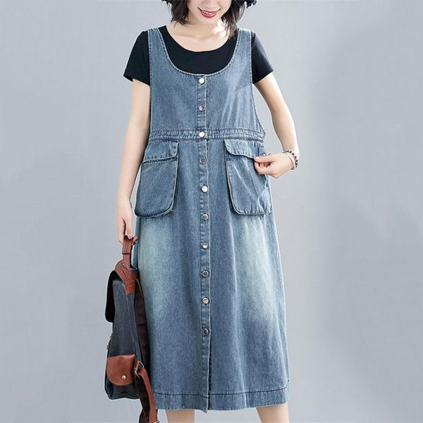 casual dresses 2021 summer loose jeans dress sleeveless plus size women single breasted button washed vintage oversized, Black;gray
casual dresses 2021 summer loose jeans dress sleeveless plus size women single breasted button washed vintage oversized, Black;gray